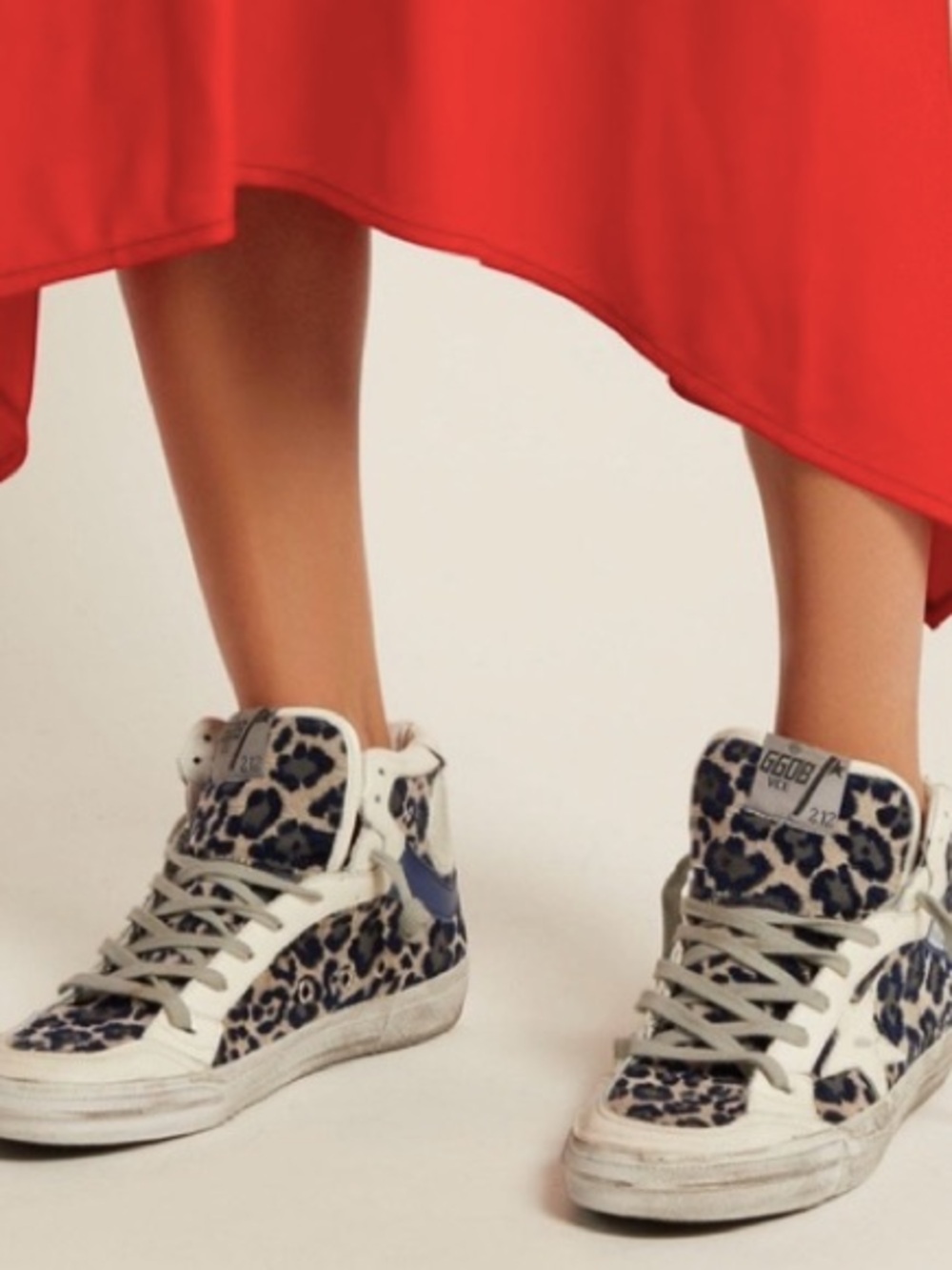 Vintage Golden Goose Sneakers Blue Velvet Leopard High Tops